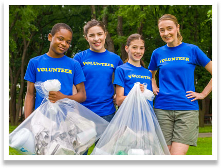 Photo of a team of volunteers